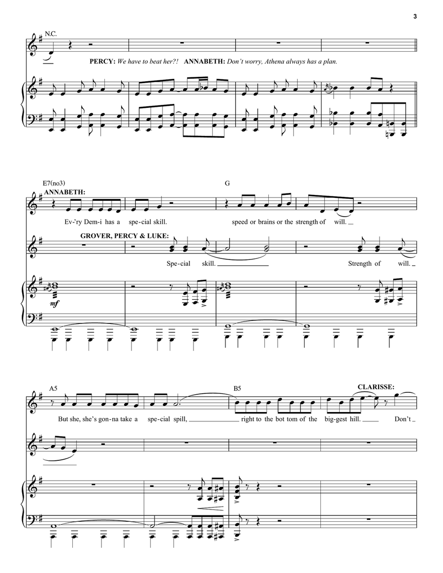 Put You In Your Place (from The Lightning Thief: The Percy Jackson Musical) Voice scores gallery preview page 3