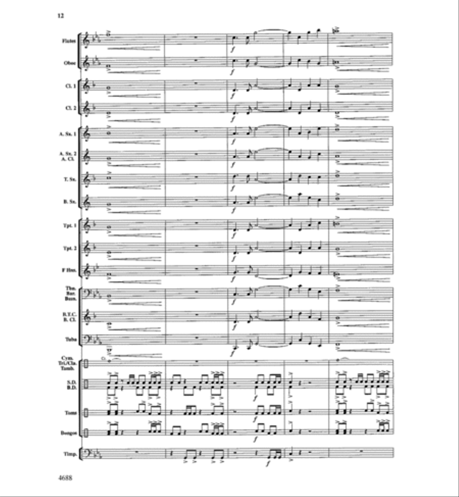 Tribal Drums Concert Band scores gallery preview page 12