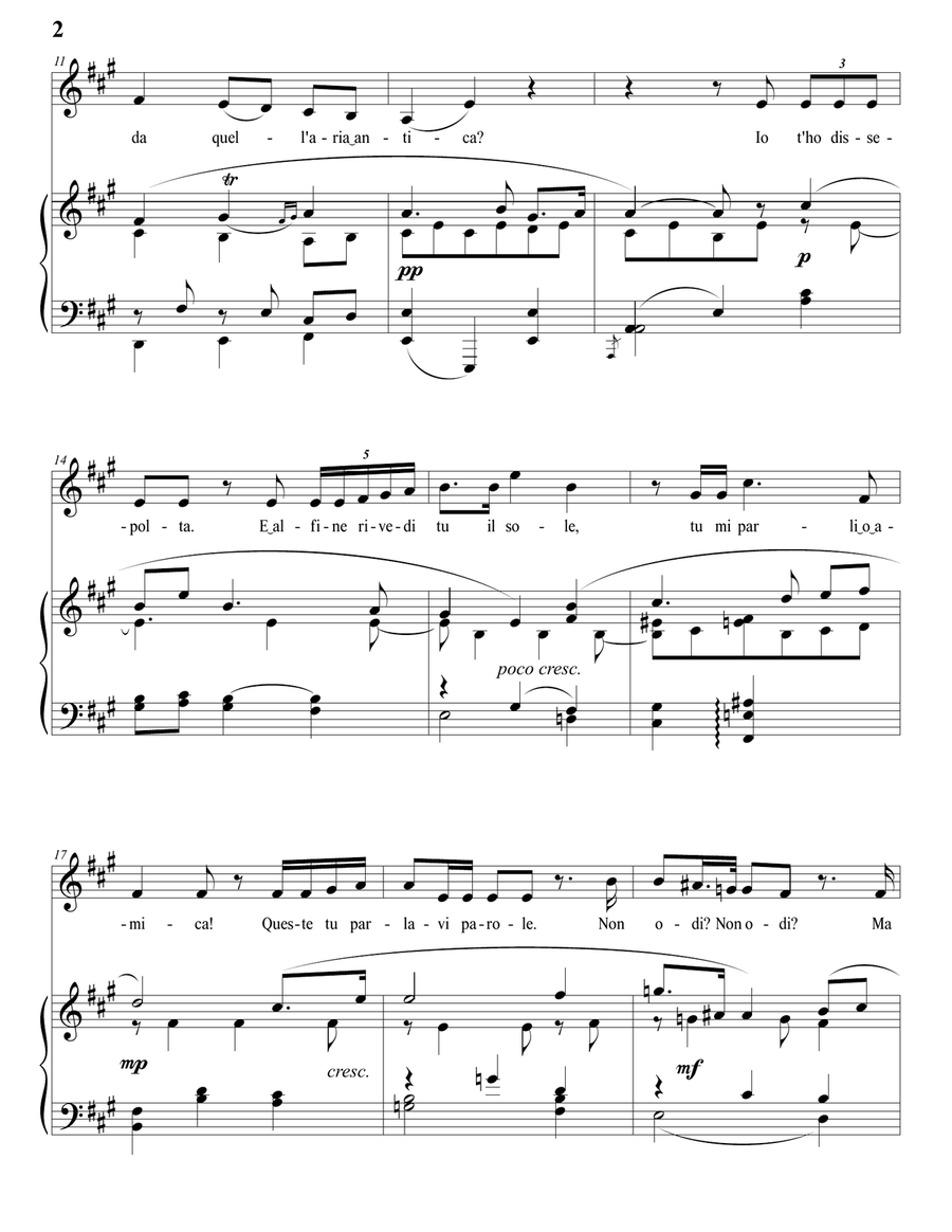 RESPIGHI: Sopra un'aria antica (transposed to F-sharp minor) Piano, Vocal scores gallery preview page 3