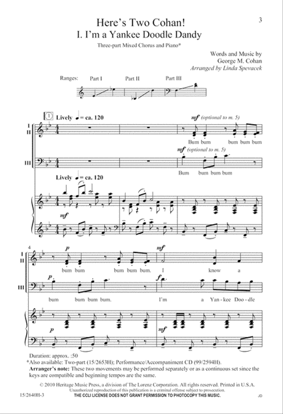Here's Two Cohan! Here's Two Cohan! 3-Part scores gallery preview page 4