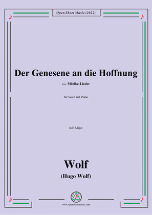 Book cover for Wolf-Der Genesene an die Hoffnung,in B Major