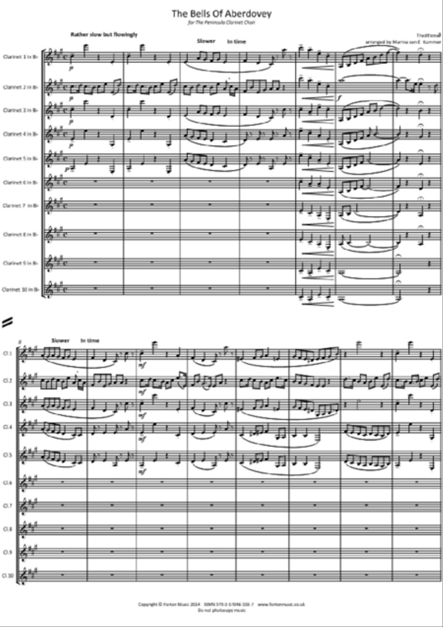 The Bells of Aberdovey The Bells of Aberdovey Clarinet scores gallery preview page 2
