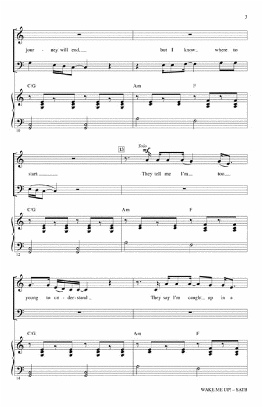Wake Me Up! 4-Part scores gallery preview page 3