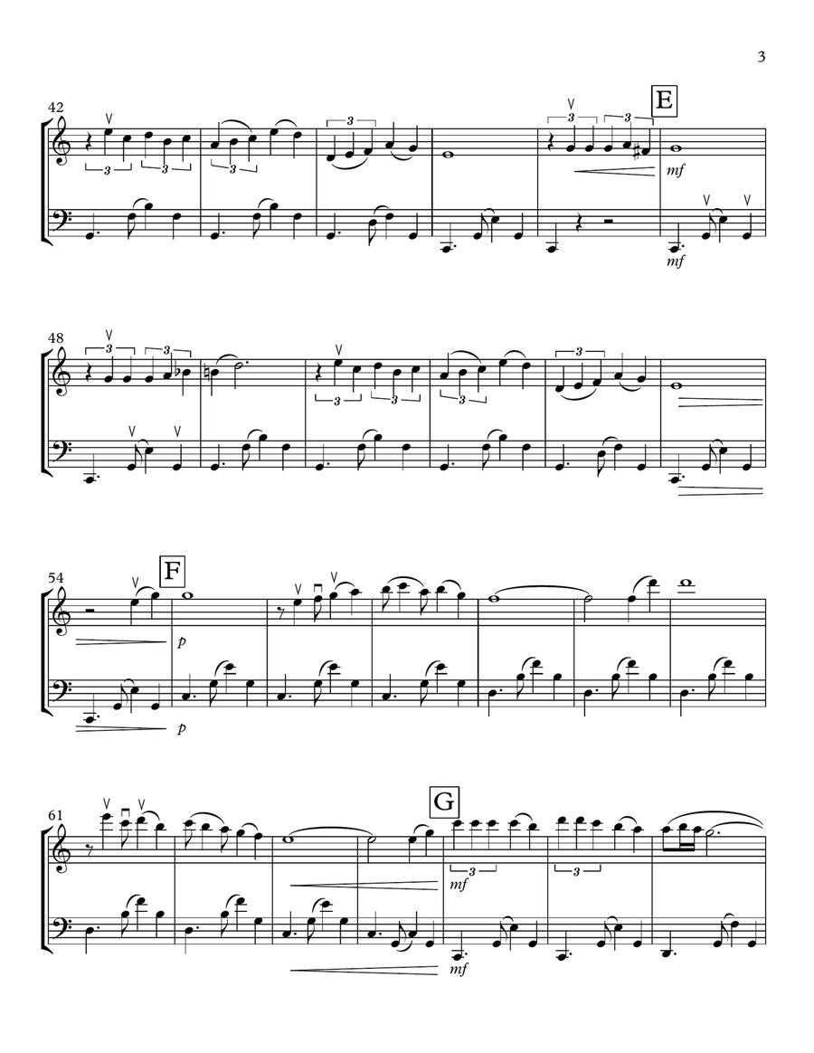 La Paloma - Violin & Cello Duet - Sebastien Yradier arr. Cellobat String Duet scores gallery preview page 3