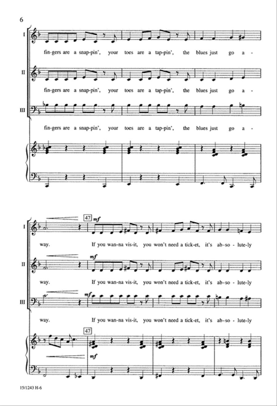 Ragtime Town Unison Choir scores gallery preview page 6