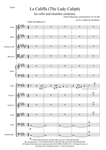 La Califfa by Ennio Morricone Chamber Orchestra - Digital Sheet Music