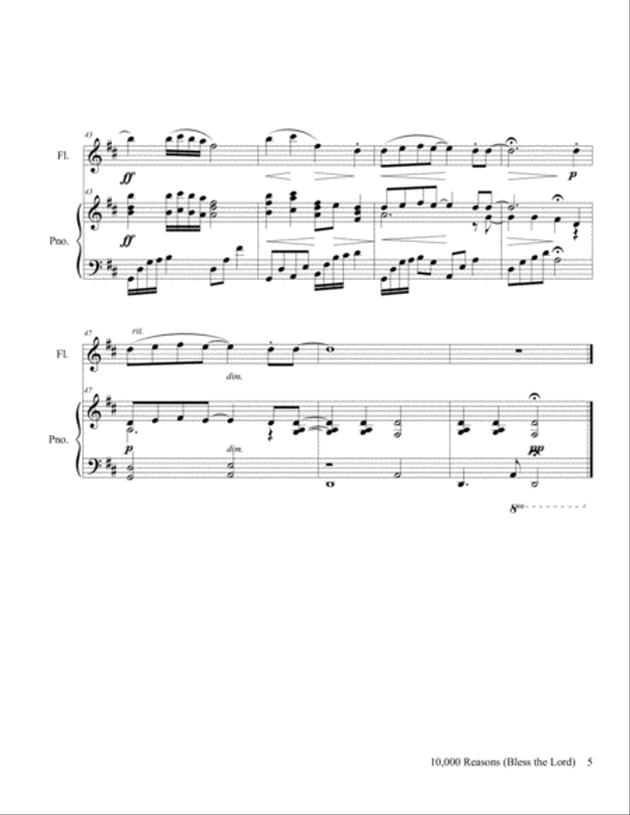 10,000 Reasons (Bless The Lord) Flute Solo scores gallery preview page 6