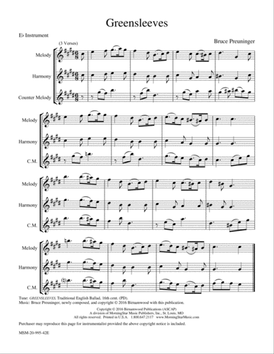 Greensleeves Piano and Keyboard scores gallery preview page 3