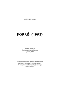 Forró (1998) for chamber orchestra