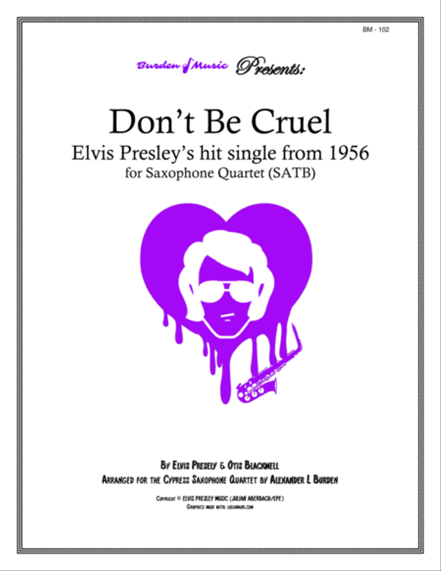 Don't Be Cruel (to A Heart That's True) Woodwind Quartet scores gallery preview page 1