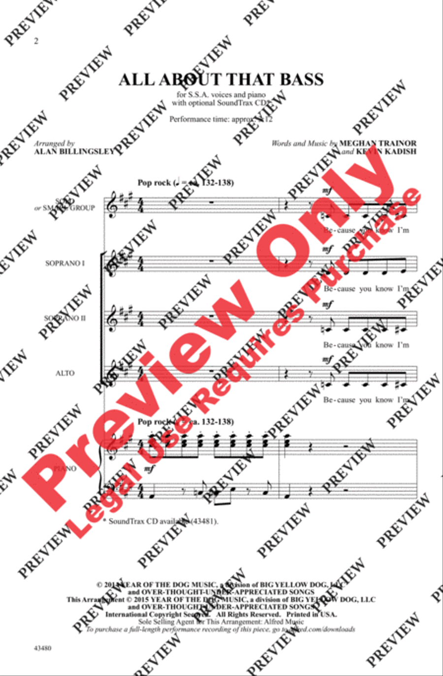 All About That Bass - SoundTrax CD (CD only) Choir scores gallery preview page 2