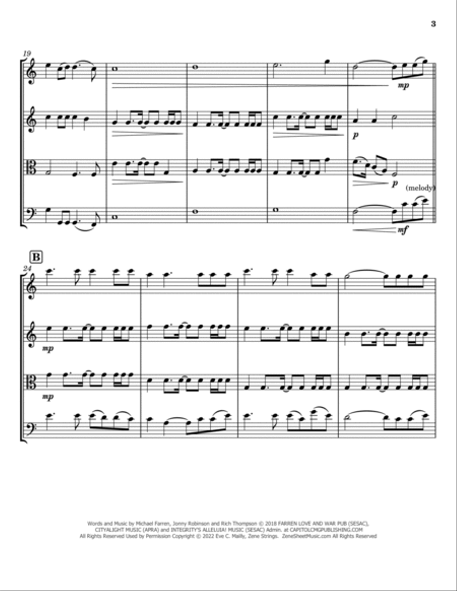 Yet Not I But Through Christ In Me String Quartet scores gallery preview page 3