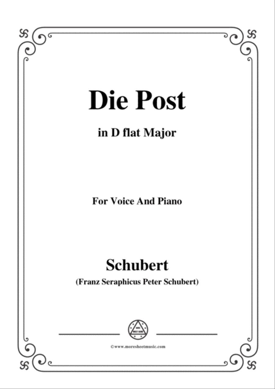 Schubert-Die Post,from 'Winterreise',Op.89(D.911) No.13,in D flat Major,for Voice&Piano Voice scores gallery preview page 1