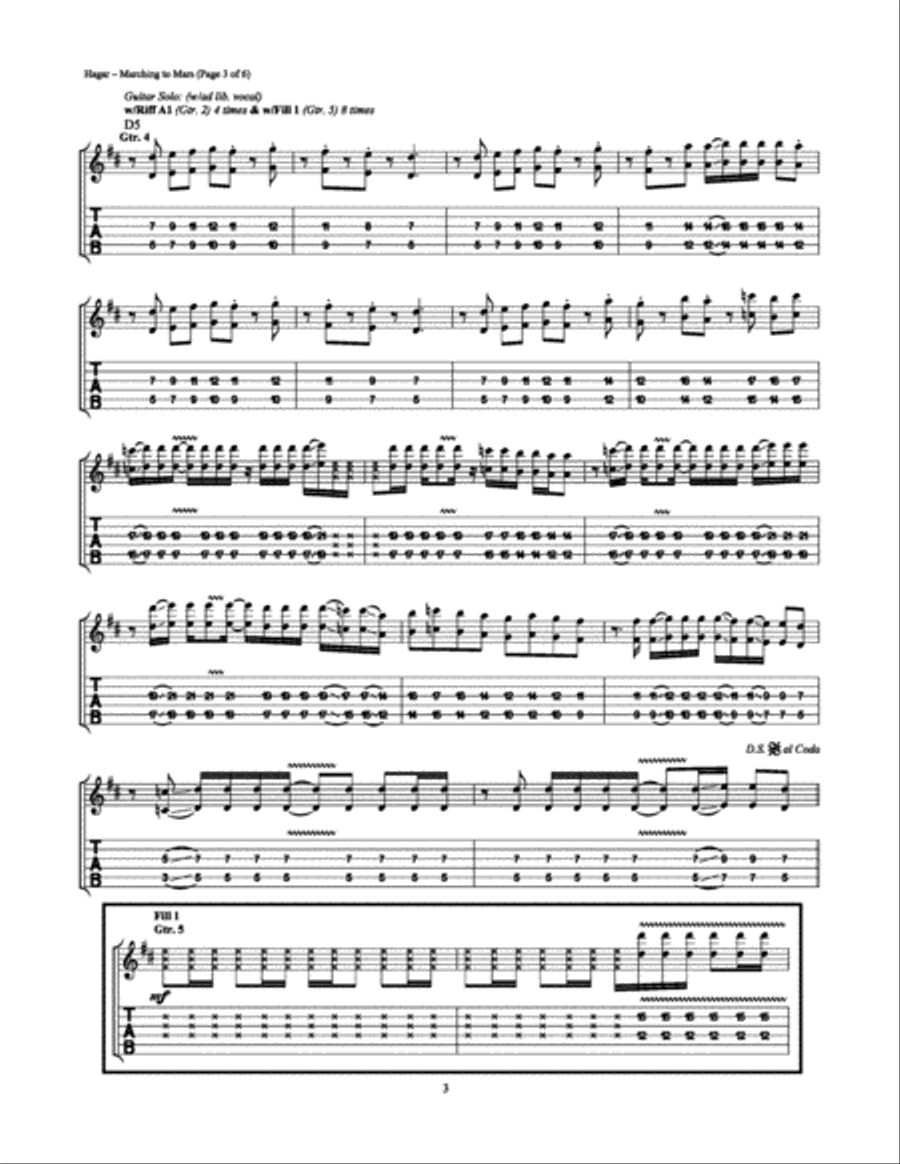 Marching to Mars Marching to Mars Electric Guitar scores gallery preview page 3