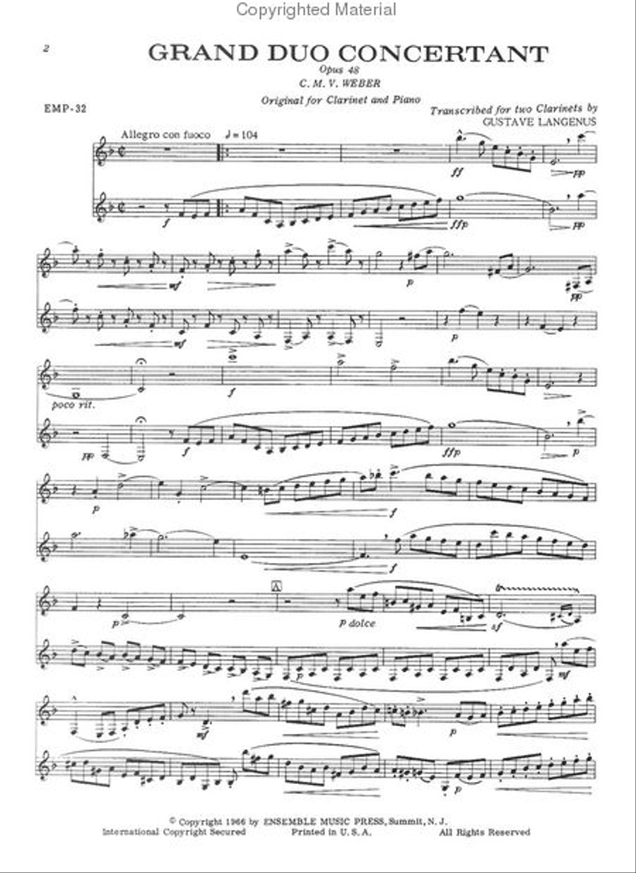 Grand Duo Concertant Grand Duo Concertant B-Flat Clarinet scores gallery preview page 2