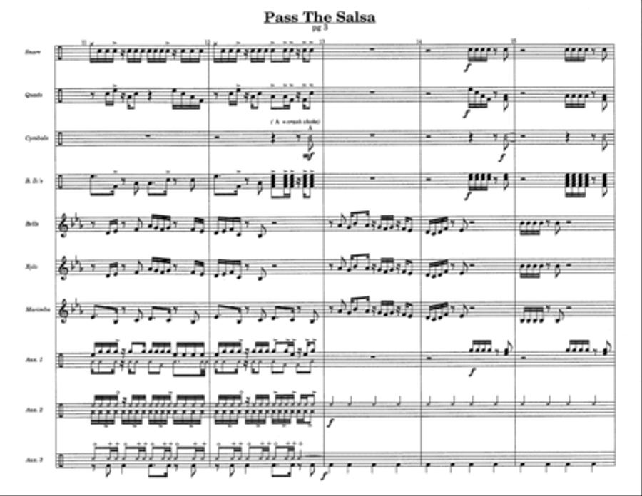 Pass The Salsa w/Tutor Tracks Percussion Ensemble scores gallery preview page 5
