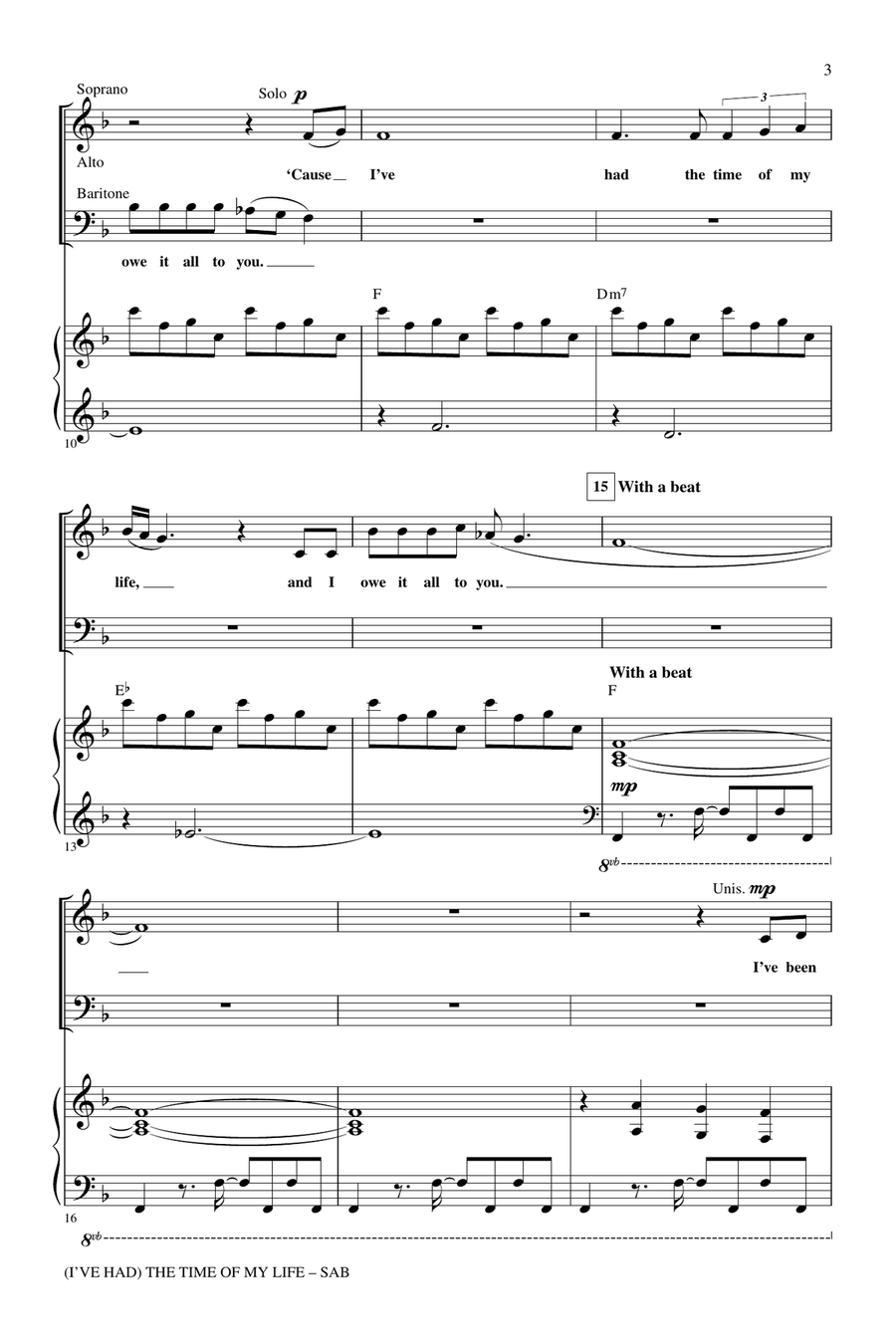 (I've Had) The Time Of My Life (arr. Mac Huff) 3-Part scores gallery preview page 2