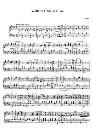 Book cover for Chopin Waltz in E Major B. 44 No. 15