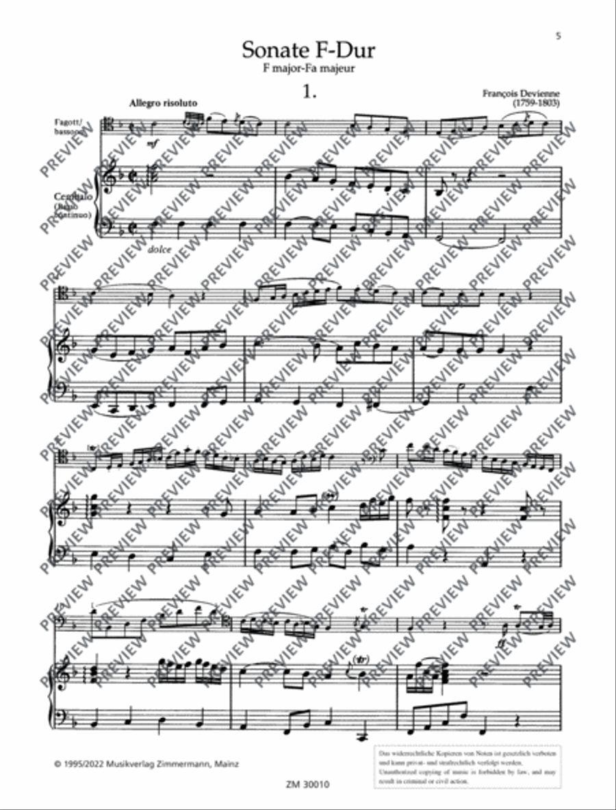 6 Sonatas Bassoon scores gallery preview page 6