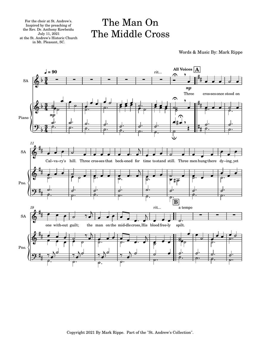 The Man On The Middle Cross - SATB (StA C00161) 4-Part scores gallery preview page 3
