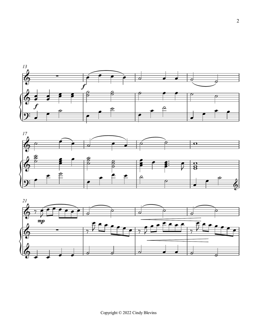 Holy, Holy, Holy! Lord God Almighty, Piano and Tin Whistle (D) Piano scores gallery preview page 4