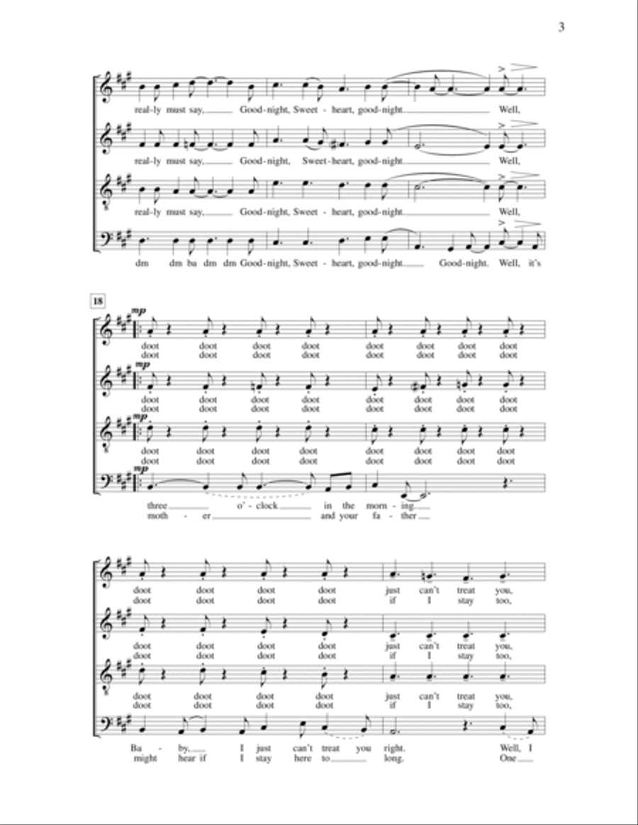 Goodnight, Sweetheart, Goodnight 4-Part scores gallery preview page 3