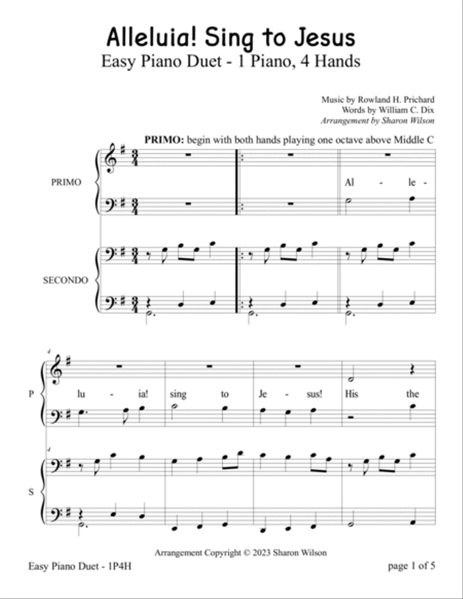 O Worship the King, Book 1 (A Collection of 10 Easy Piano Duets for 1 Piano, 4 Hands)