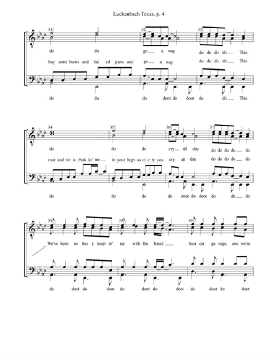 Luckenbach, Texas (back To The Basics Of Love) TTBB scores gallery preview page 4