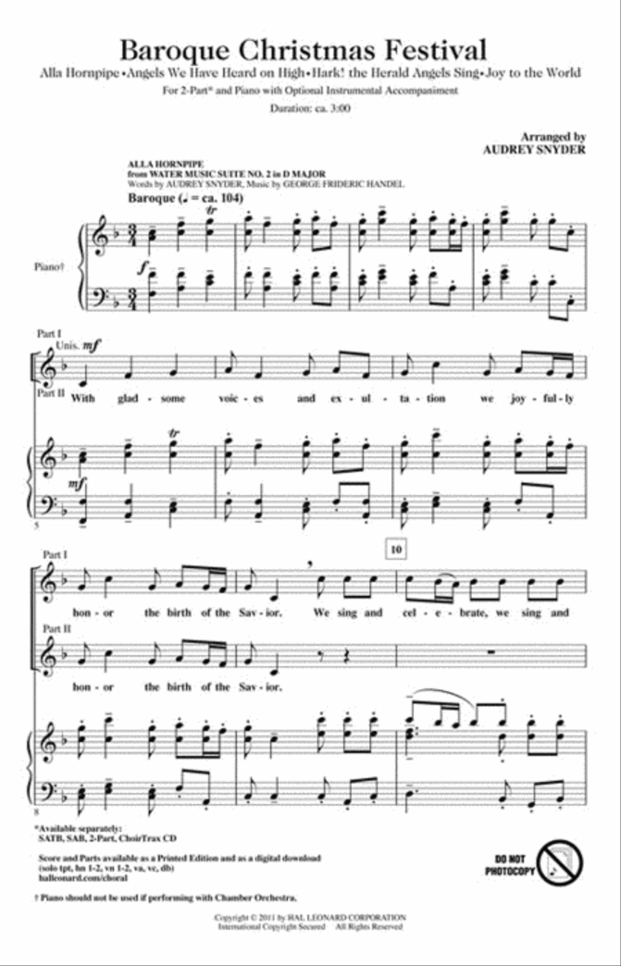 Baroque Christmas Festival 2-Part scores gallery preview page 2