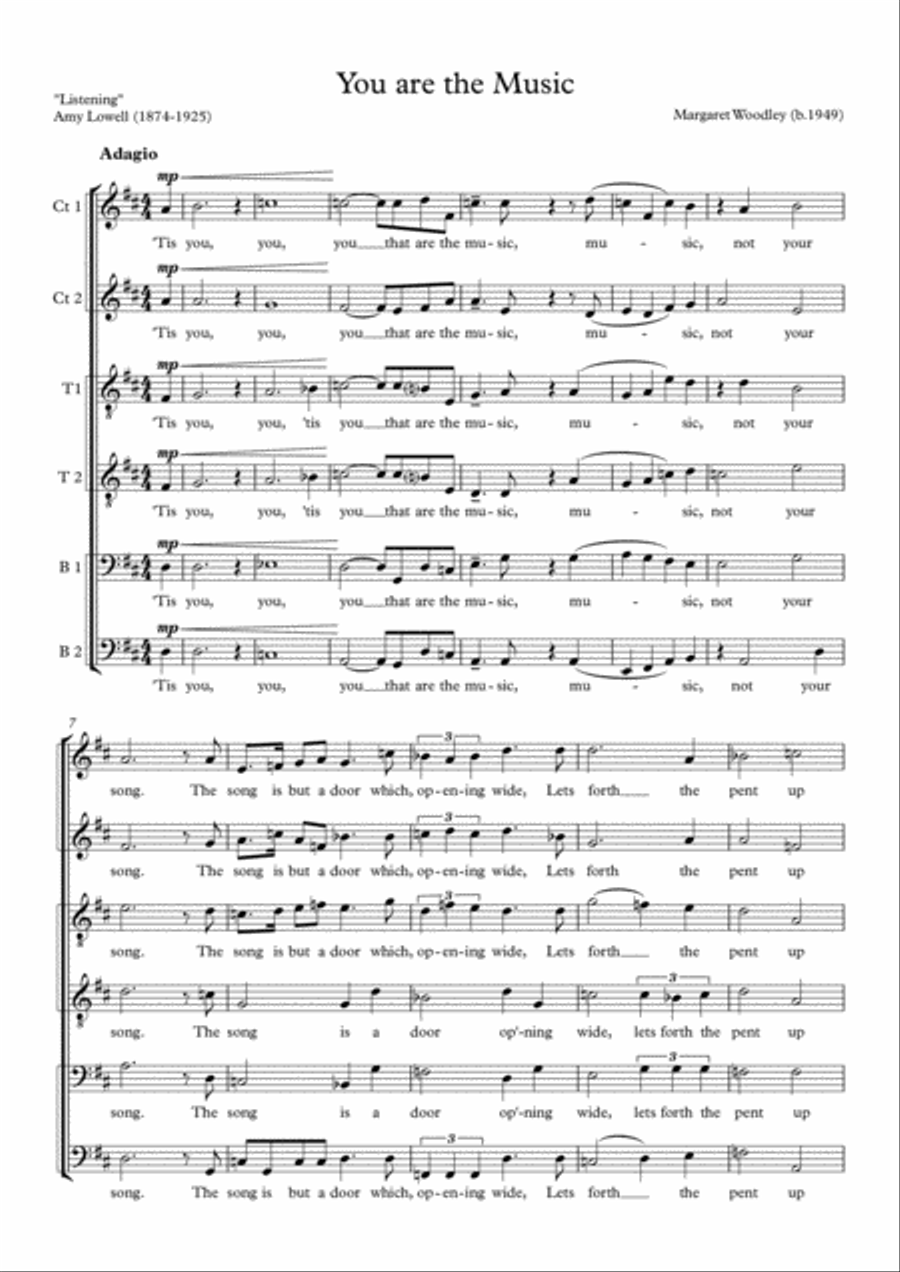 You are the Music (a capella 6 voices) Divisi scores gallery preview page 2