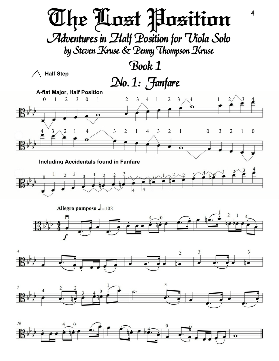 The Lost Position: Adventures in Half Position for Viola Solo, Book 1: Six Intermediate-Level Piece Voice scores gallery preview page 5