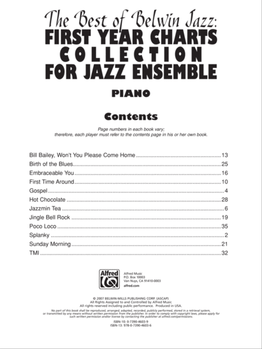 First Year Charts Collection for Jazz Ensemble Jazz Ensemble scores gallery preview page 2