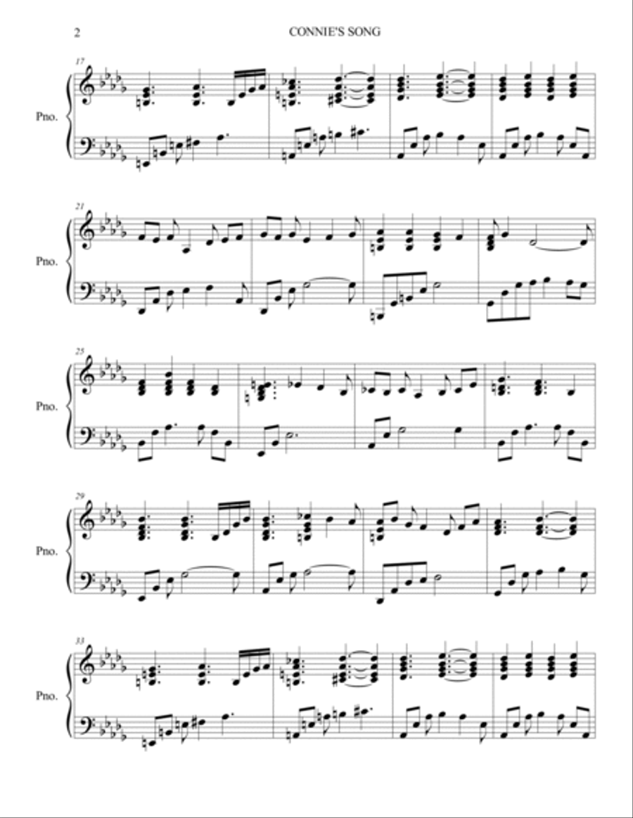 Connie's Song Piano Solo scores gallery preview page 2