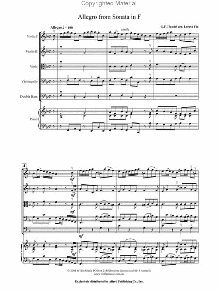 Allegro from Sonata in F String Orchestra scores gallery preview page 2