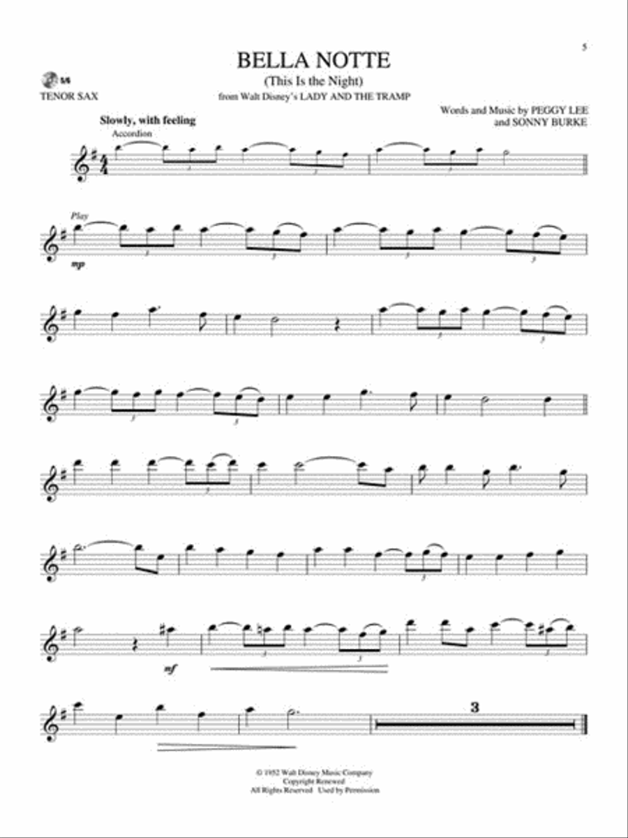 Disney Classics Disney Classics Tenor Saxophone scores gallery preview page 4