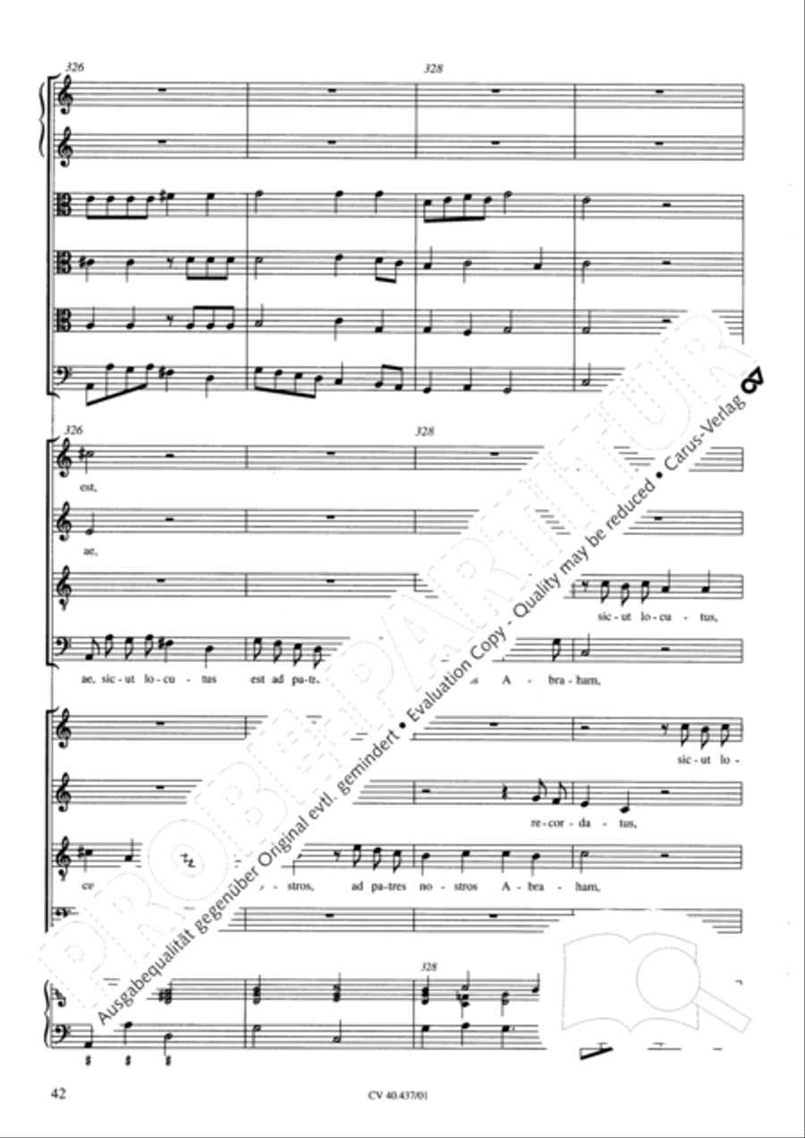 Magnificat a 8 voci con 6 vel 10 istromenti 4-Part scores gallery preview page 38