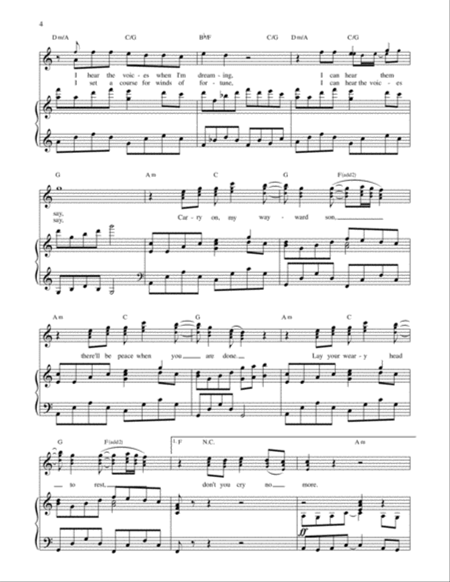 Carry On Wayward Son Voice scores gallery preview page 4