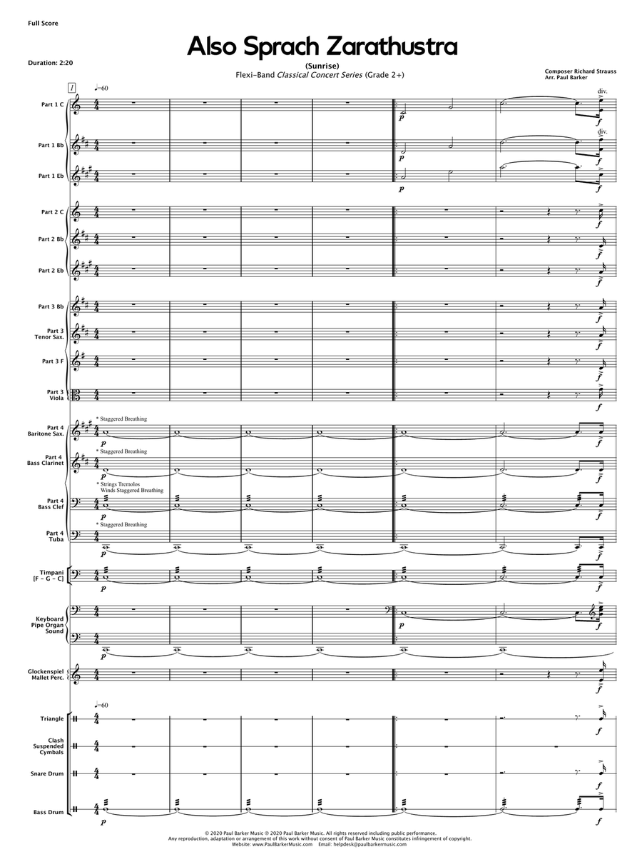 Also Sprach Zarathustra (Flexible Instrumentation) Concert Band scores gallery preview page 4