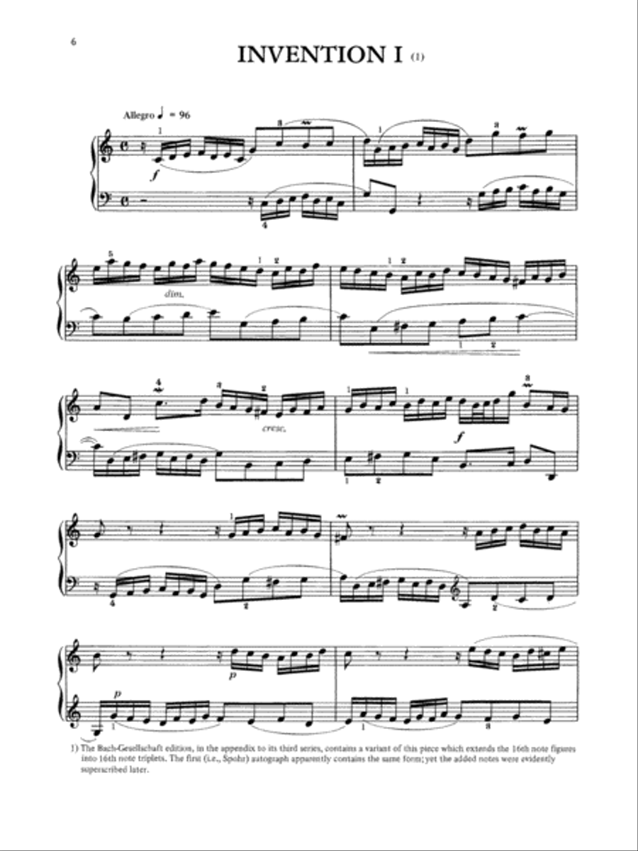 Two- and Three-Part Inventions Piano Solo scores gallery preview page 2