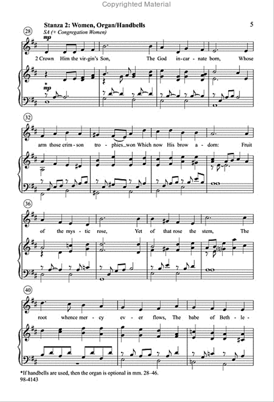 Crown Him with Many Crowns (Behnke) 4-Part scores gallery preview page 4