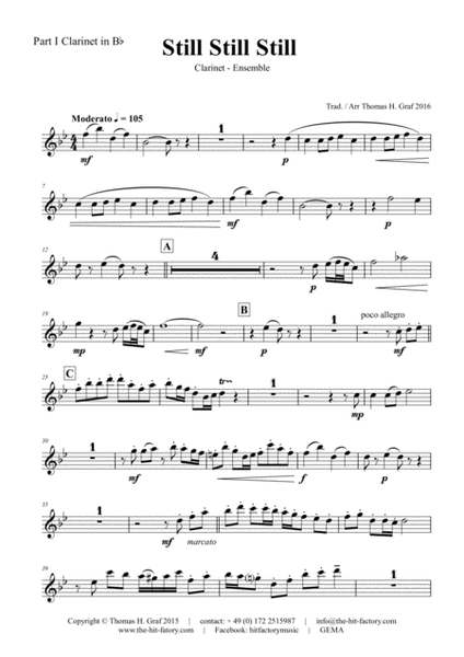 Still Still Still - Christmas song - 7 Parts - Clarinet Ensemble image number null