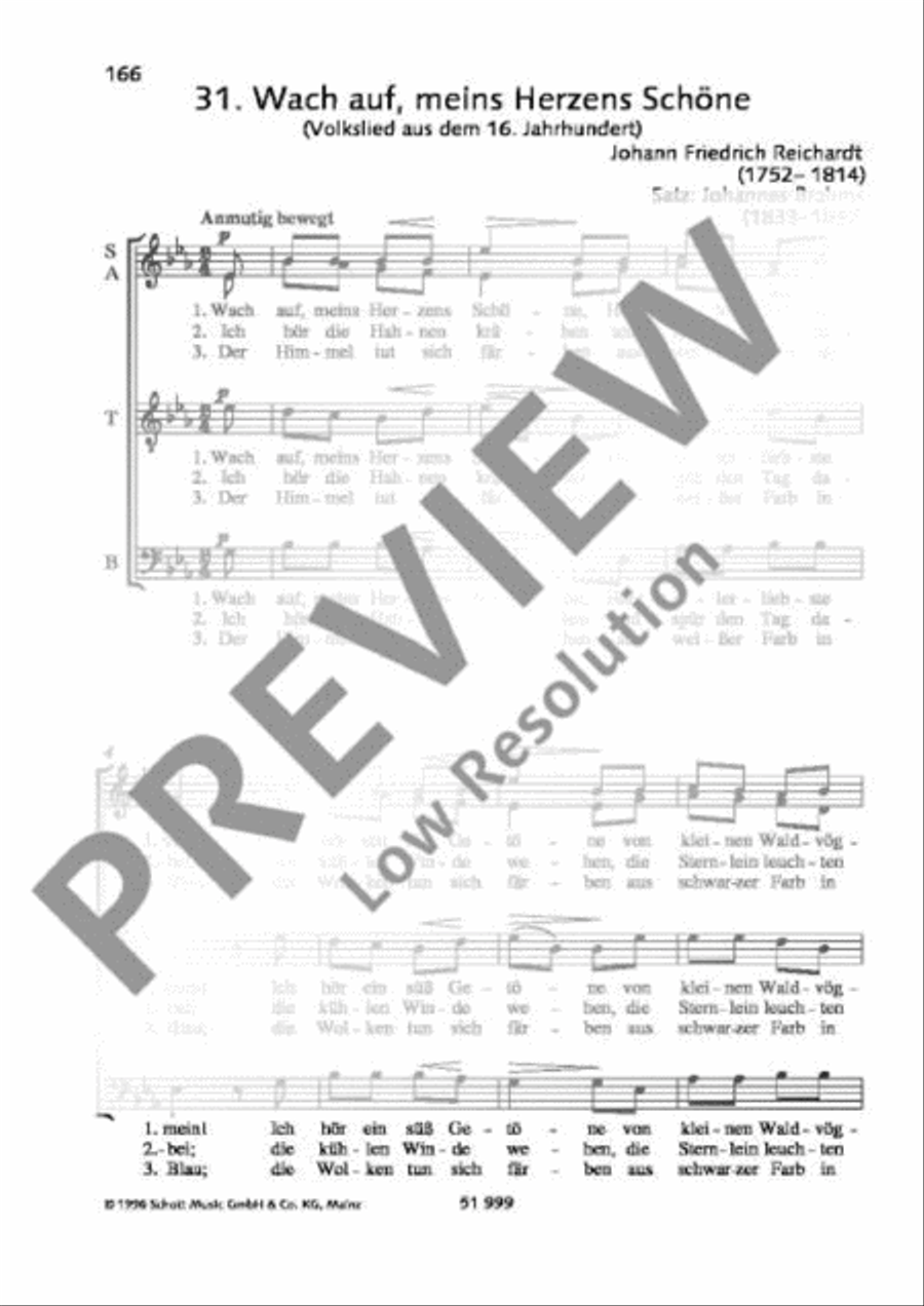 Wach auf, meins Herzens Schöne 4-Part scores gallery preview page 2