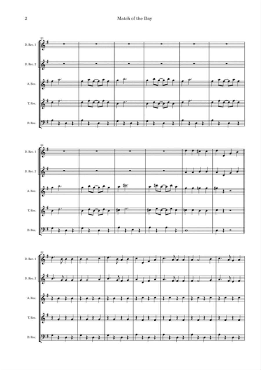 Match Of The Day Soprano Recorder scores gallery preview page 2