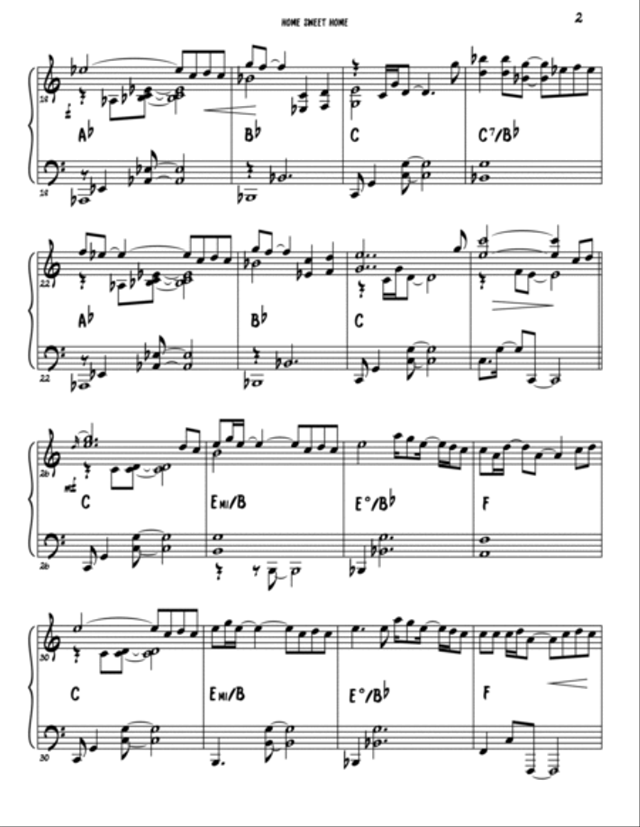 Home Sweet Home Piano Solo scores gallery preview page 3
