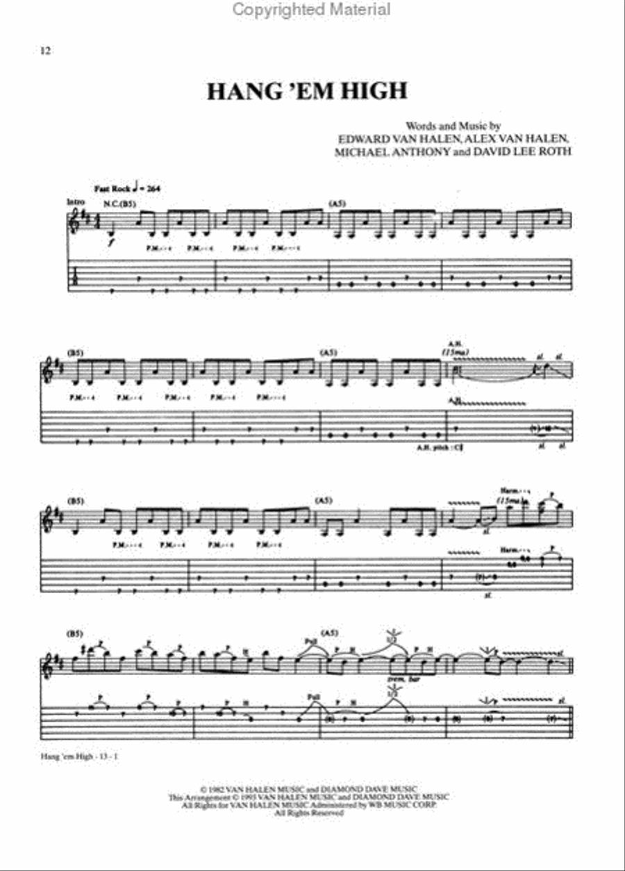 Van Halen – Diver Down Electric Guitar scores gallery preview page 3