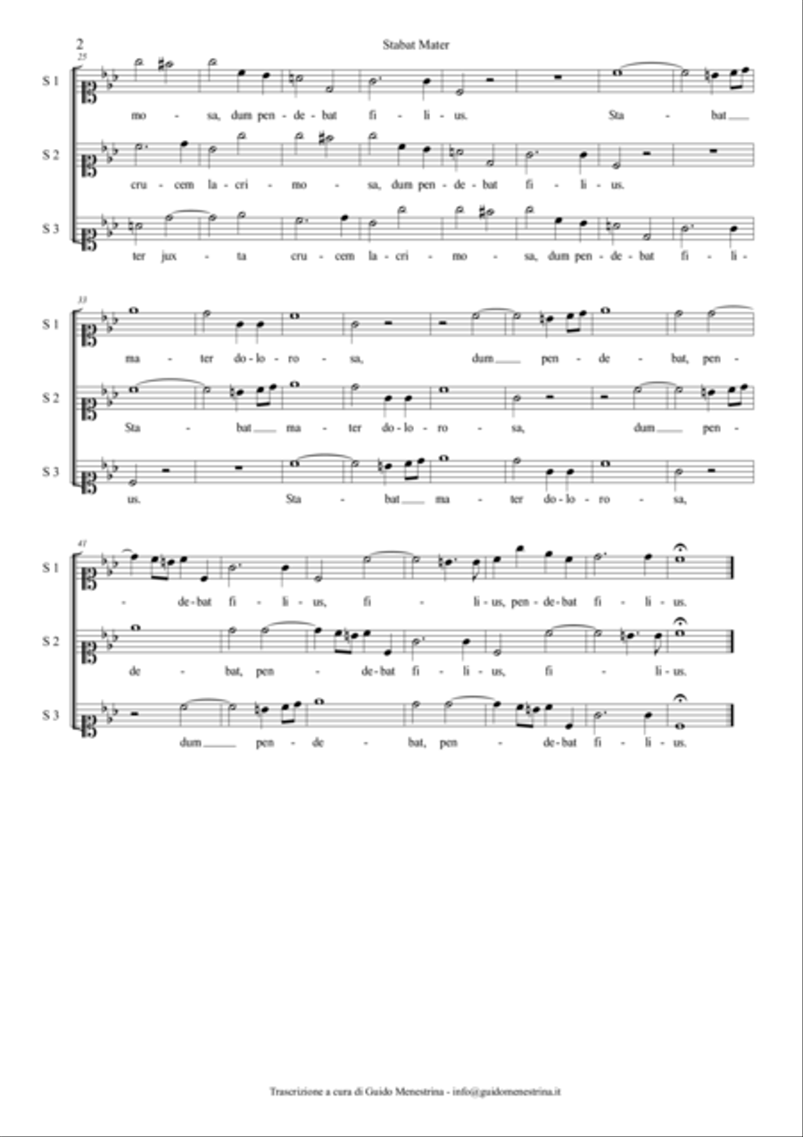 Eugenio de Ligniville - Stabat Mater à tre voci in Canone - First Part (canons 1-10) Divisi scores gallery preview page 2