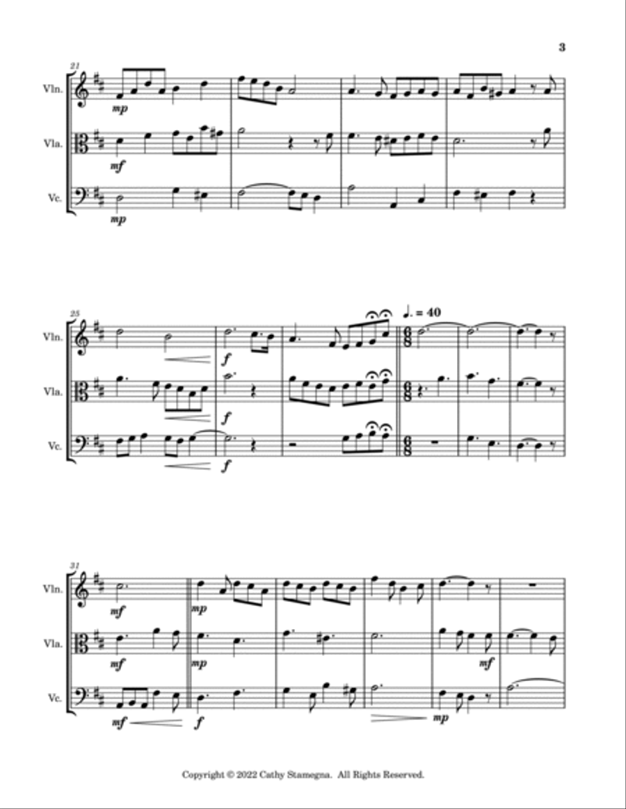 I’ll Take You Home Again, Kathleen (String Trio: Violin, Viola, Violoncello) String Trio scores gallery preview page 4