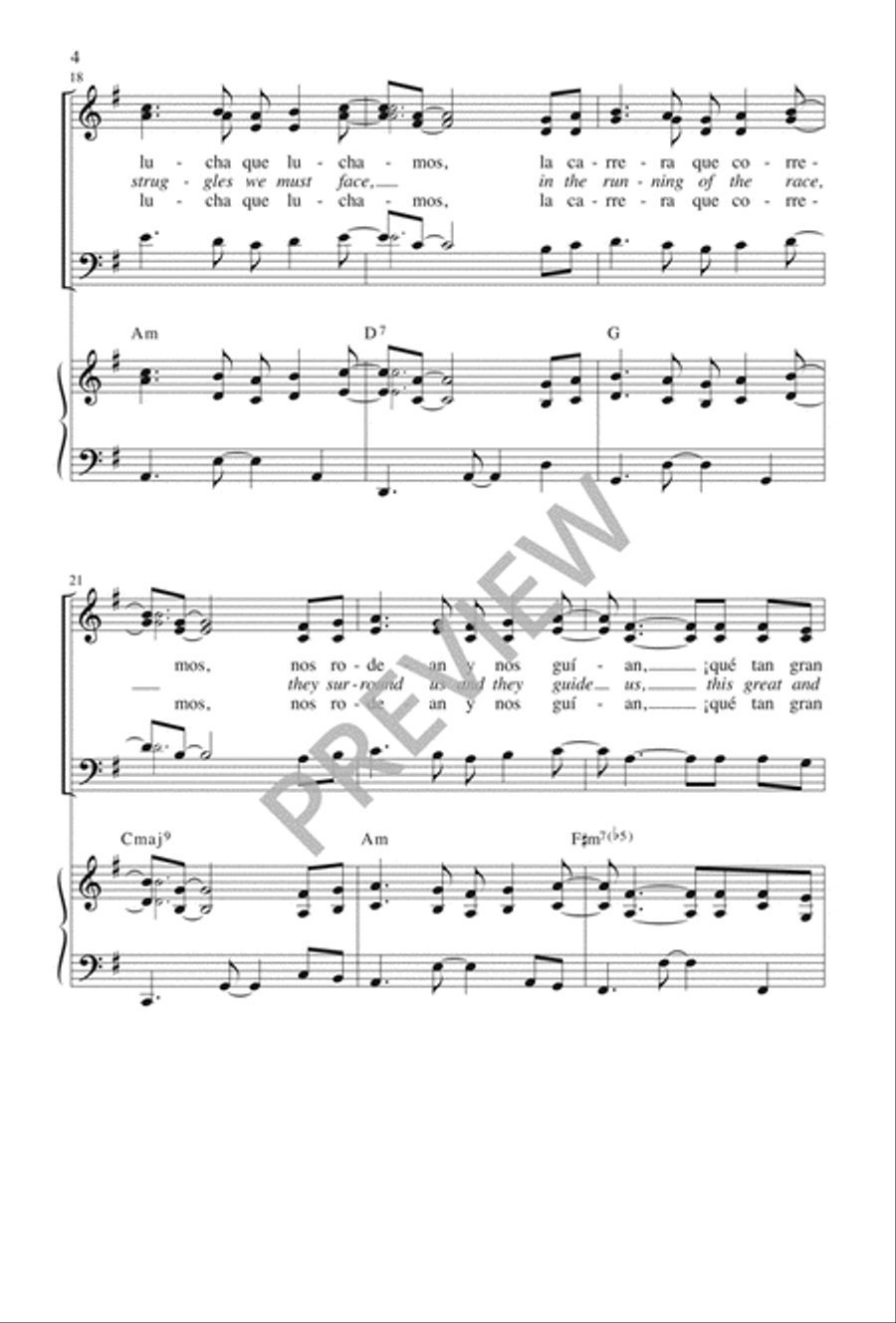Una Gran Nube de Testigos / A Wondrous Cloud of Witnesses 3-Part scores gallery preview page 5