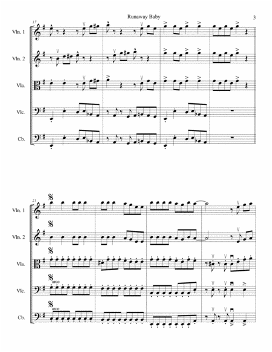Runaway Baby Set of Parts scores gallery preview page 4