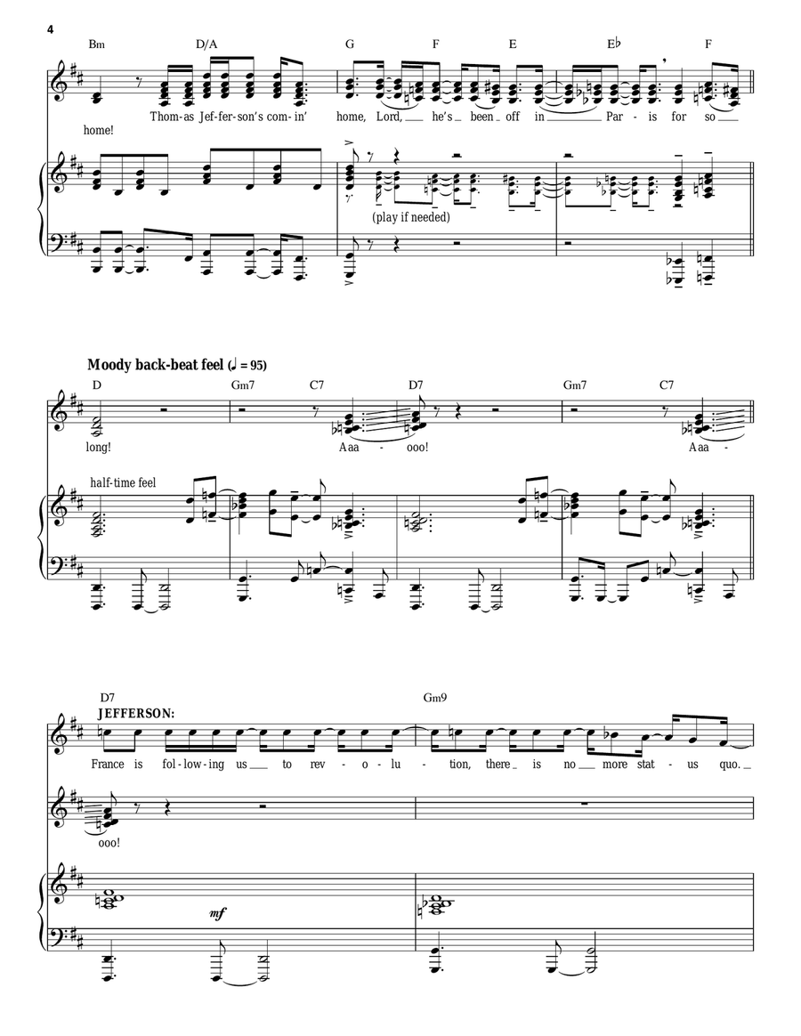 What'd I Miss (from Hamilton) Piano, Vocal scores gallery preview page 4